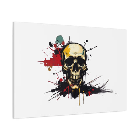 Skull Splash Art Canvas — Grunge Skull Wall Decor, Edgy Gothic Home Accent