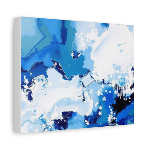 Abstract Blue Galaxy Canvas Print — Matte Stretched Wall Art
