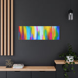 Abstract Rainbow Waves Matte Canvas Print — Vibrant Colorful Wall Art