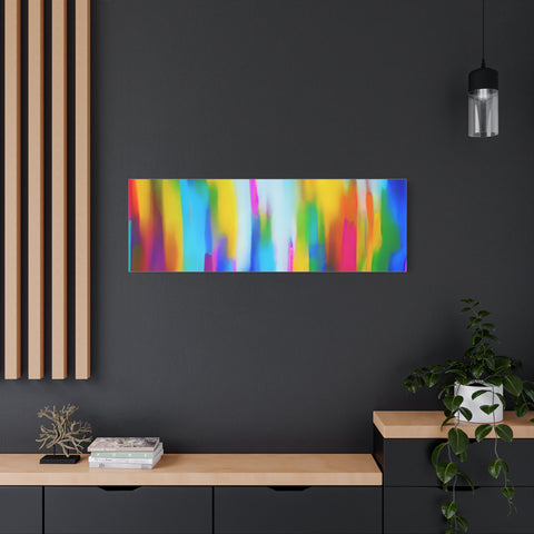 Abstract Rainbow Waves Matte Canvas Print — Vibrant Colorful Wall Art