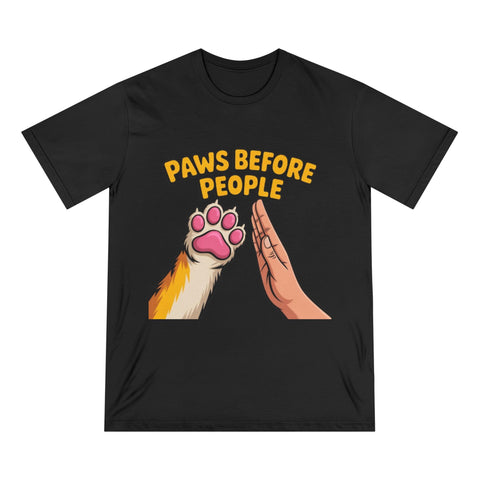 Paws Before People T-Shirt — Cute Cat Paw High-Five Tee for Cat Lovers