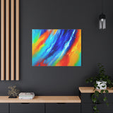 Abstract Rainbow Wave Matte Canvas Print — Vibrant Stretched Wall Art