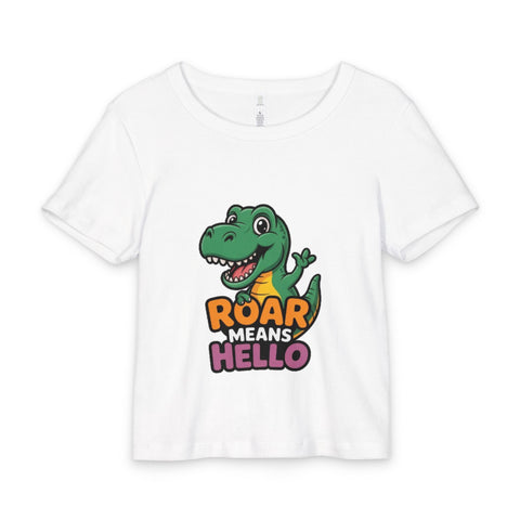 Roar Means Hello Dino Baby Tee – Cute Toddler Dinosaur Shirt