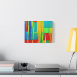 Abstract Rainbow Blocks Matte Canvas Print