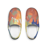 Abstract Brushstroke Men's Indoor Slippers — Cozy Colorful Home Shoes