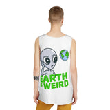 Earth Is Weird Alien Graphic Tank Top — Funny Sci‑Fi Mens Sleeveless Shirt