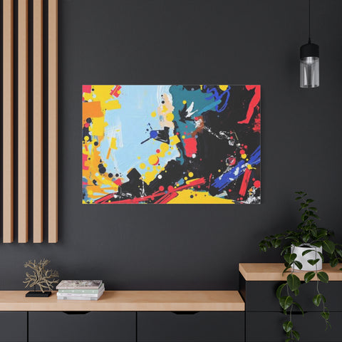 Abstract Color Splash Matte Canvas Print — Modern Stretched Wall Art