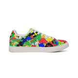 Color Splash Leather Sneakers — Men’s Low-Top Artistic Casual Shoes