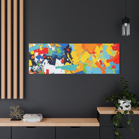 Abstract Splash Colorful Matte Canvas Wall Art – Vibrant Modern Stretched Print