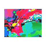 Abstract Neon Splash Matte Canvas Print — Vibrant Colorful Stretched Wall Art