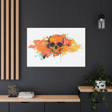Skull Art Canvas Print – Vibrant Paint-Splash Skull Wall Decor