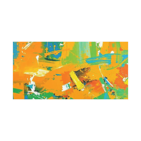 Abstract Orange & Green Canvas Art — Vibrant Modern Wall Decor
