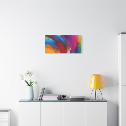 Abstract Rainbow Swirl Matte Canvas Print (Stretched)