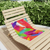 Vibrant Brushstroke Beach Towel — Colorful Abstract Paint Swatch Design