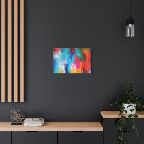 Vibrant Abstract Color Splash Matte Canvas Print