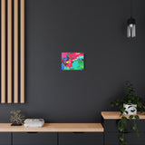 Abstract Neon Splash Matte Canvas Print — Vibrant Colorful Stretched Wall Art