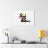 Skull Splash Art Canvas — Grunge Skull Wall Decor, Edgy Gothic Home Accent