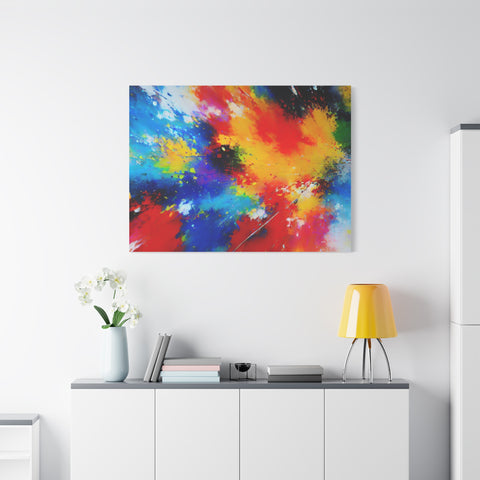 Abstract Color Splash Matte Canvas Print — Vibrant Stretched Wall Art