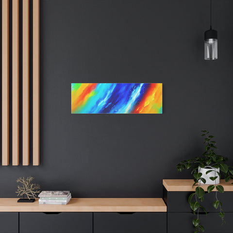 Abstract Rainbow Wave Matte Canvas Print — Vibrant Stretched Wall Art