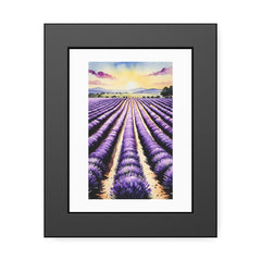 Lavender Field Framed Poster — Sunset Landscape Wall Art