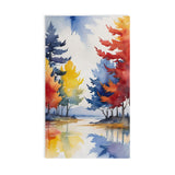 Autumn Watercolor Trees Hand Towel