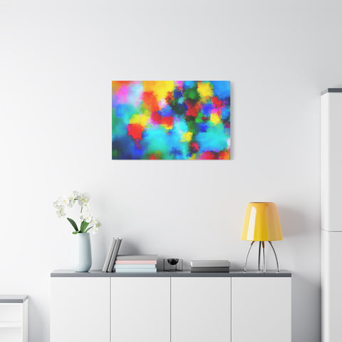 Abstract Rainbow Splash Matte Canvas Print