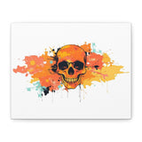 Skull Art Canvas Print – Vibrant Paint-Splash Skull Wall Decor