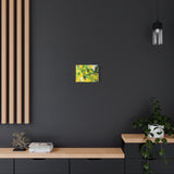 Abstract Green & Yellow Matte Canvas Print – Vibrant Modern Wall Art
