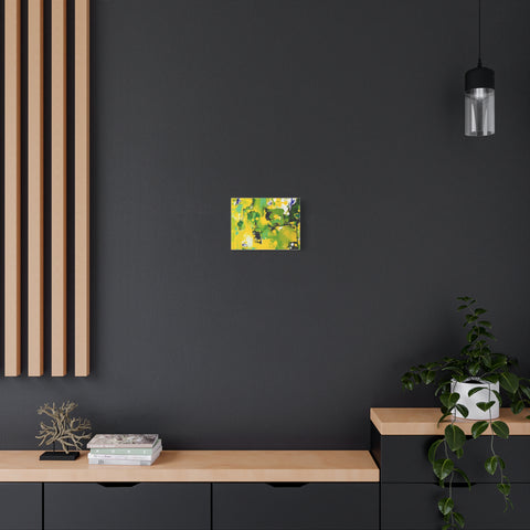 Abstract Green & Yellow Matte Canvas Print – Vibrant Modern Wall Art