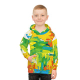 Kids Abstract Paint Splash Hoodie — Bright Colorful All-Over Print