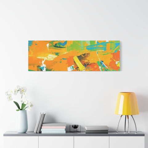 Abstract Orange & Green Canvas Art — Vibrant Modern Wall Decor