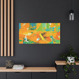 Abstract Orange & Green Canvas Art — Vibrant Modern Wall Decor