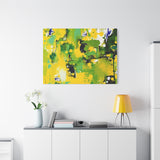 Abstract Green & Yellow Matte Canvas Print – Vibrant Modern Wall Art