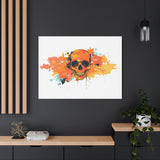 Skull Art Canvas Print – Vibrant Paint-Splash Skull Wall Decor