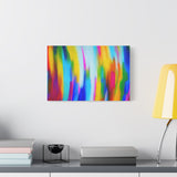 Abstract Rainbow Waves Matte Canvas Print — Vibrant Colorful Wall Art