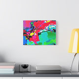 Abstract Neon Splash Matte Canvas Print — Vibrant Colorful Stretched Wall Art