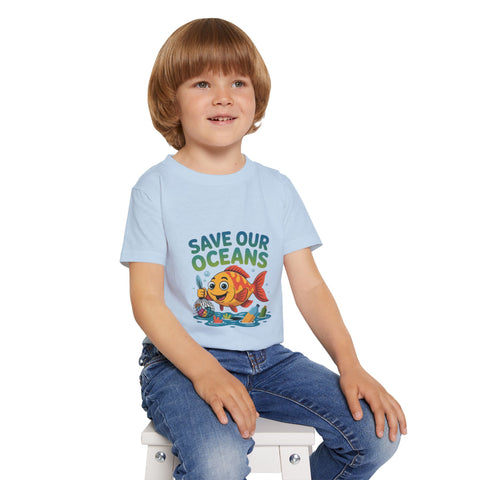 Save Our Oceans Toddler T-Shirt — Cute Fish Environmental Shirt for Kids