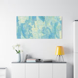 Abstract Aqua Brushstroke Canvas Print — Coastal Blue Wall Art