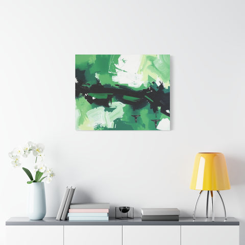 Abstract Green Brushstroke Canvas Print