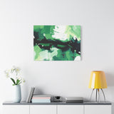 Abstract Green Brushstroke Canvas Print