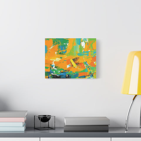 Abstract Orange & Green Canvas Art — Vibrant Modern Wall Decor