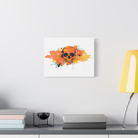 Skull Art Canvas Print – Vibrant Paint-Splash Skull Wall Decor