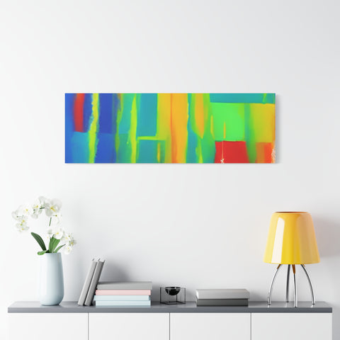 Abstract Rainbow Blocks Matte Canvas Print