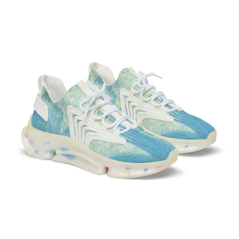 Mesh Sneakers — Aqua Tie-Dye Athletic Shoes for Men