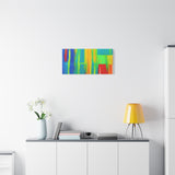 Abstract Rainbow Blocks Matte Canvas Print