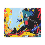 Abstract Color Splash Matte Canvas Print — Modern Stretched Wall Art