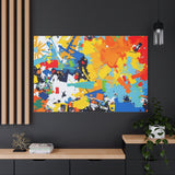 Abstract Splash Colorful Matte Canvas Wall Art – Vibrant Modern Stretched Print