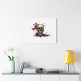 Skull Splash Art Canvas — Grunge Skull Wall Decor, Edgy Gothic Home Accent
