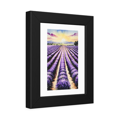 Lavender Field Framed Poster — Sunset Landscape Wall Art