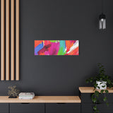 Abstract Rainbow Brushstrokes Matte Canvas Wall Art — Vibrant Stretched 1.25"